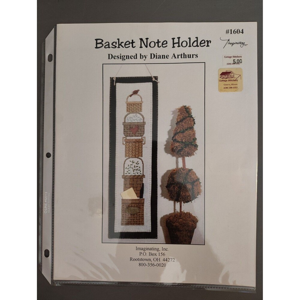 Basket Note Holder Cross Stitch Pattern Diane Arthurs Imaginating 1604 Vintage